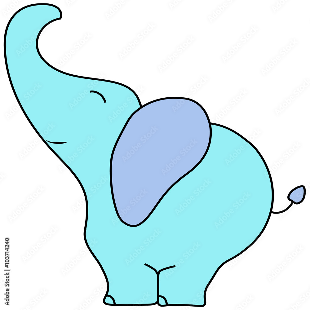 Cute cartoon elephant, vector icon or logo for baby shower EPS10 Cute cartoon elephant, vector icon or logo for baby shower EPS10