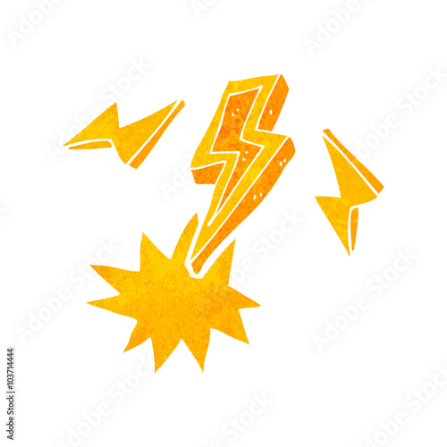 retro cartoon lightning bolt doodle