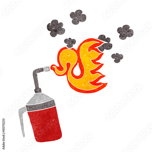 retro cartoon blow torch