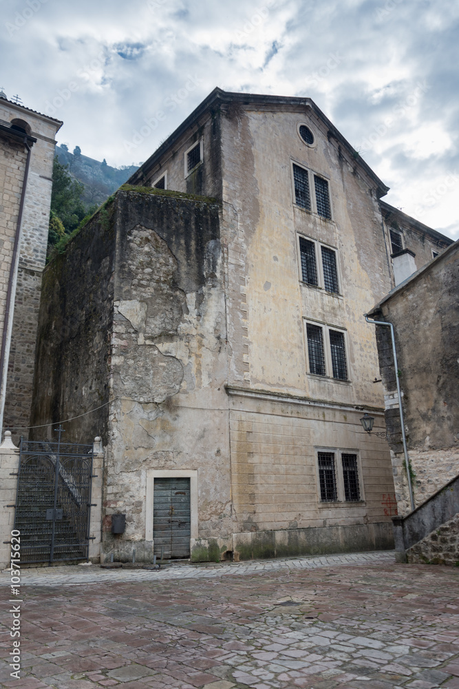 Old medieval house in the old town of Kotor Montenegro