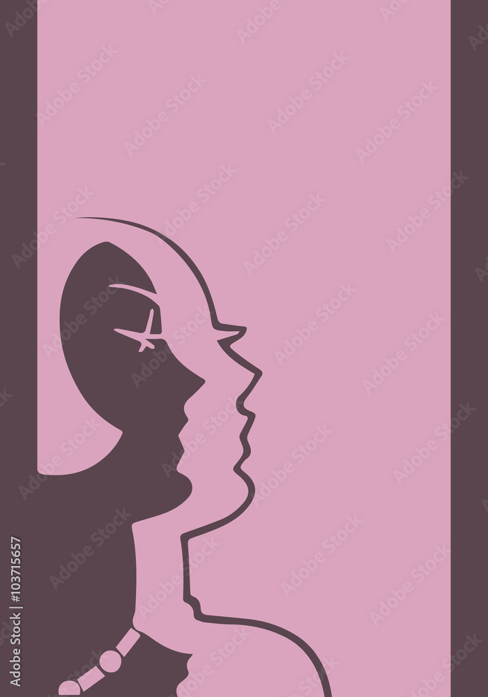 Illustration of woman. Art deco style Illustration of woman. Art deco style