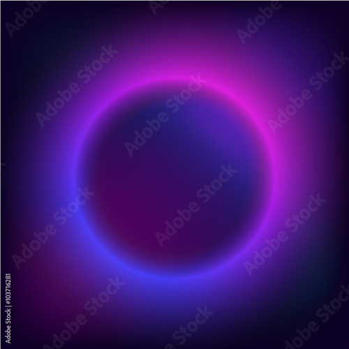 round Border with Light Effects. Planet in space.