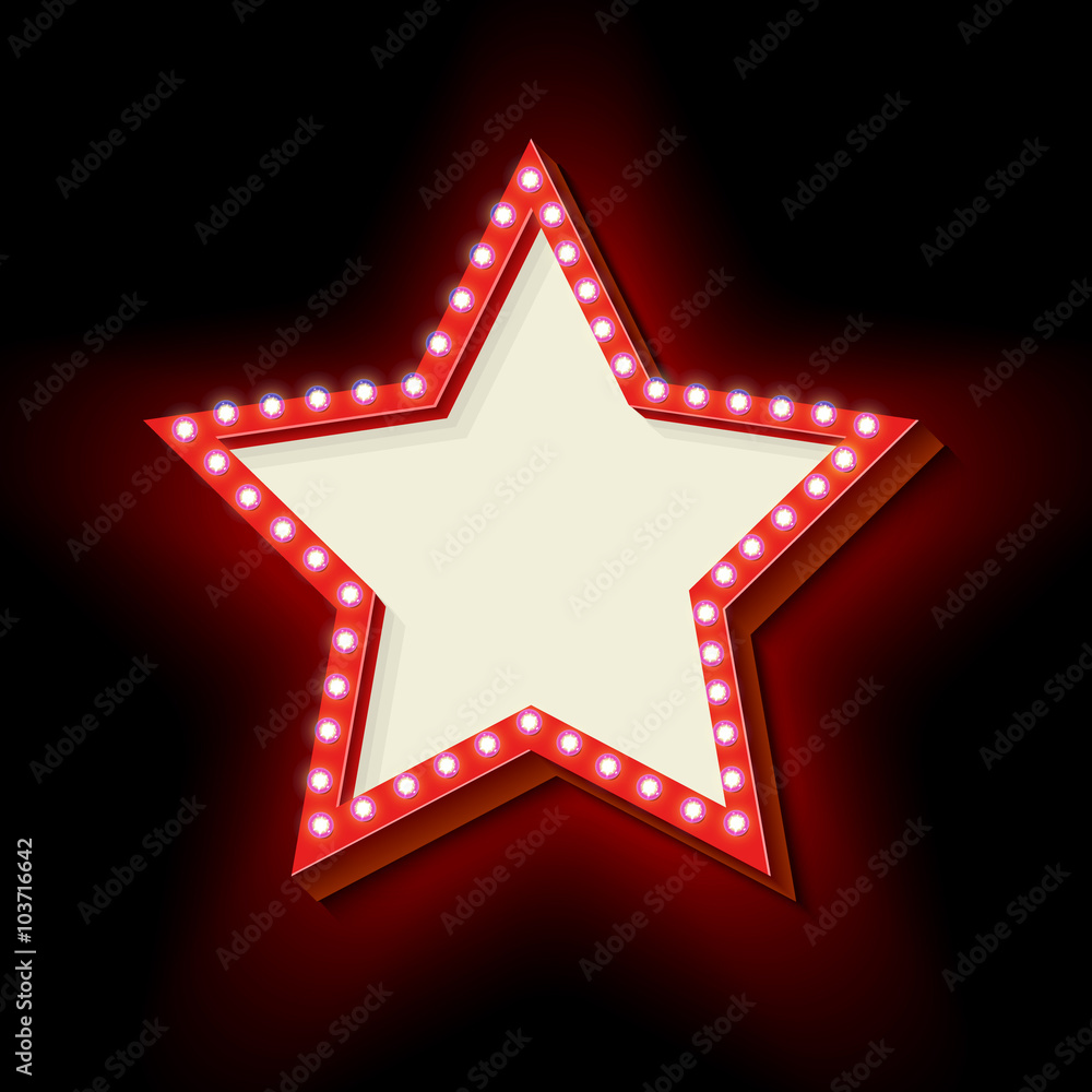 Obraz premium Vintage red arrow with glowing lights