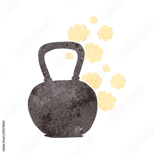 retro cartoon heavy kettle bell