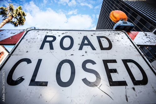 Road Closed sign on the street