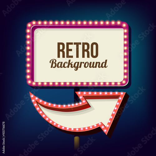 Vintage Night 3D advertising sign