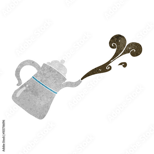 retro cartoon coffee pot pouring