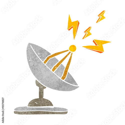 retro cartoon satellite dish