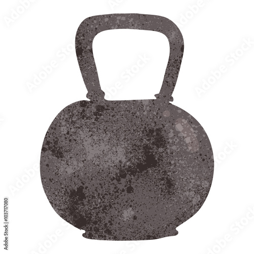 retro cartoon kettle bell weight