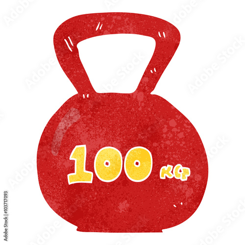 retro cartoon 100kg kettle bell weight photo