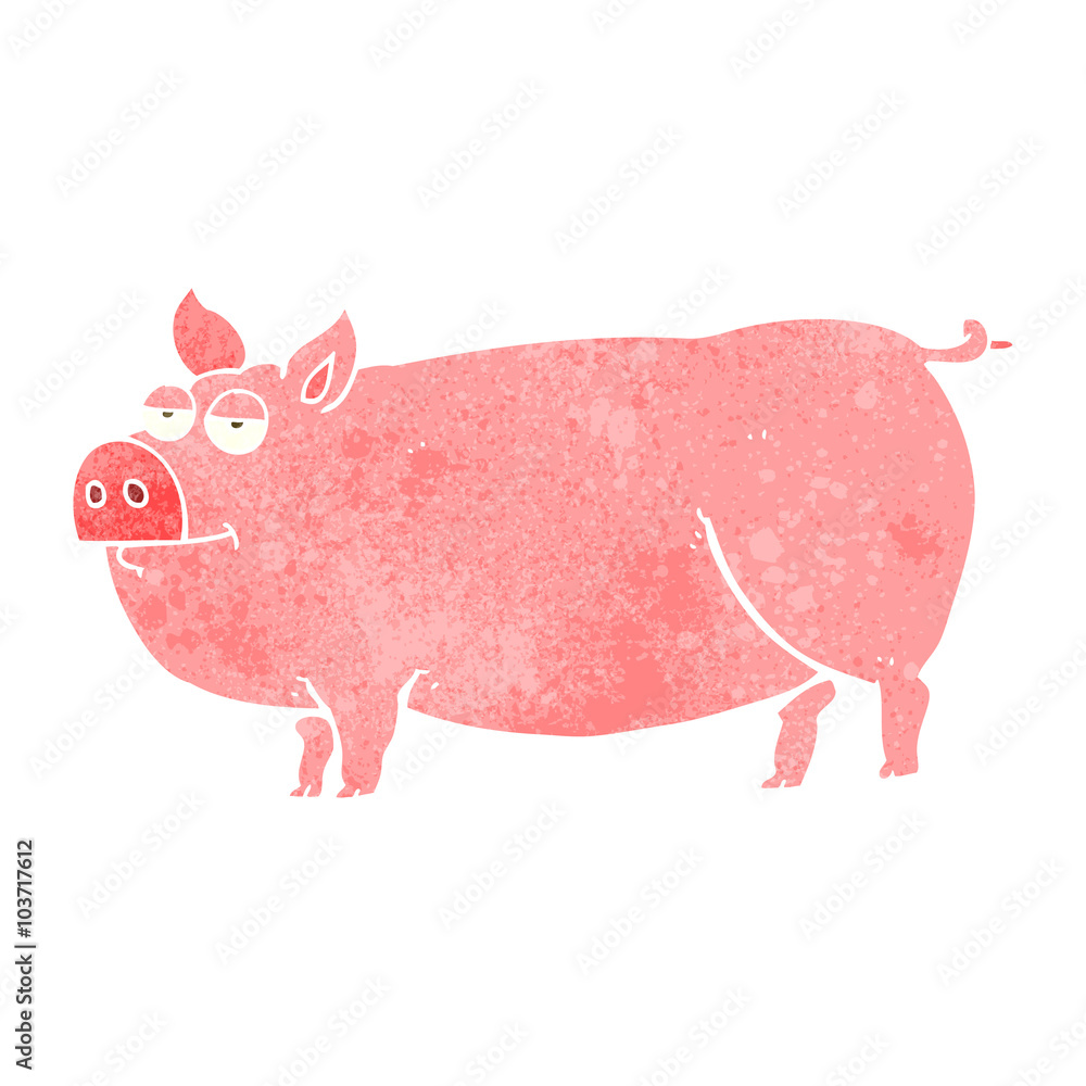 retro cartoon huge pig retro cartoon huge pig