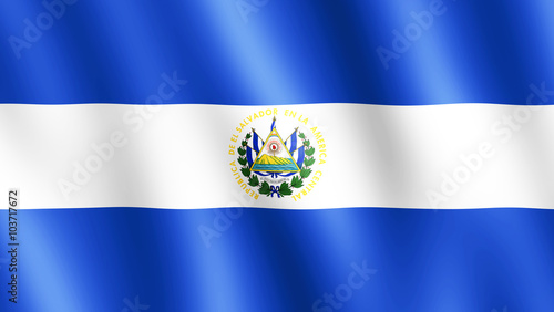 Flag of El Salvador waving in the wind