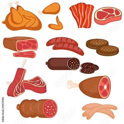 Set of meat products