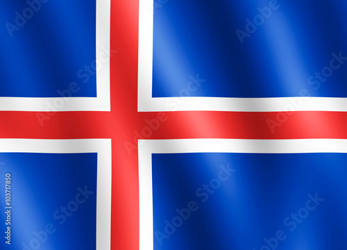 Flag of Iceland waving in the wind