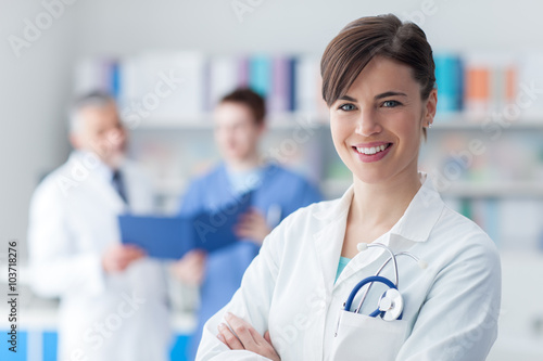Female doctor posing in the office photo