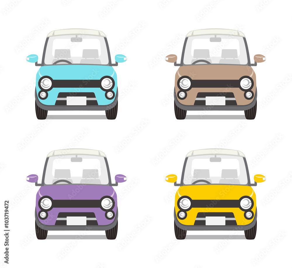 Car set Four colors -Front view Car set Four colors -Front view