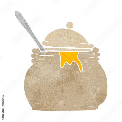 retro cartoon mustard pot