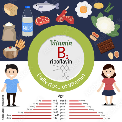 Vitamin B2 or Riboflavin infographic