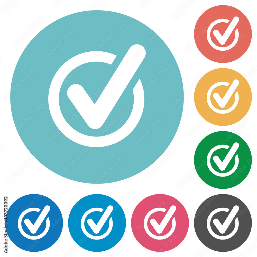 Flat checked data icons Flat checked data icons