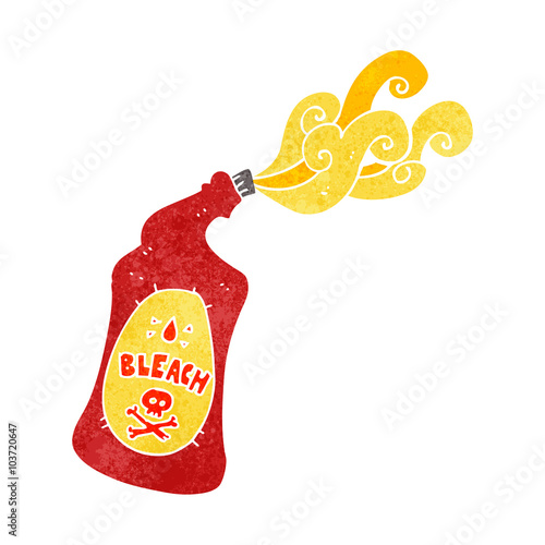 retro cartoon bleach bottle squirting