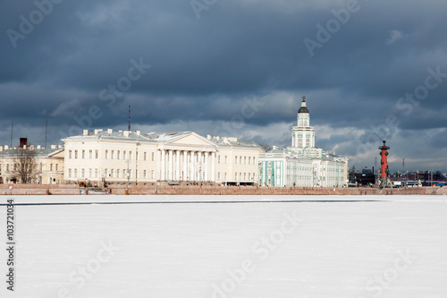 Snow clouds over the city of St. Petersburg