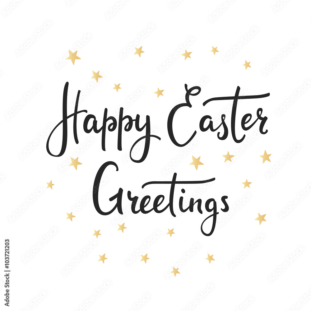 Obraz premium Happy easter day simple lettering