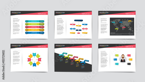 6 presentation business templates. Infographics for leaflet, poster, slide, magazine, book, brochure, website, print.