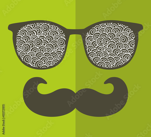 Retro sunglasses with reflection for hipster.