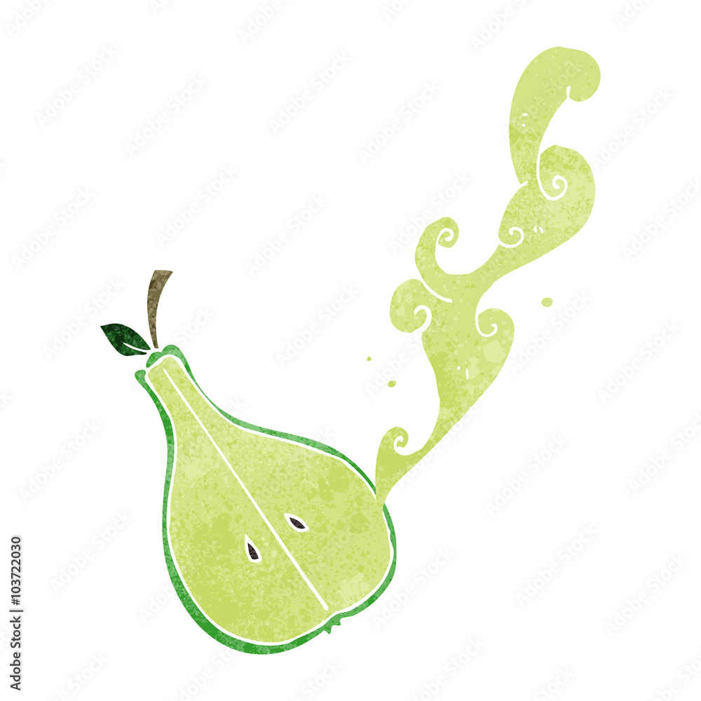 Fototapeta premium retro cartoon half pear