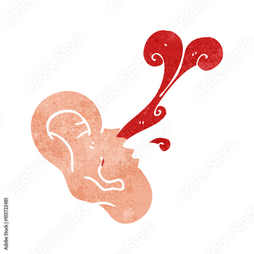 retro cartoon severed ear