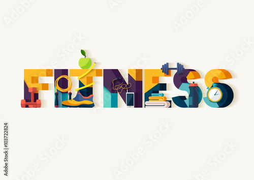 Fitness concept. Typographic poster.