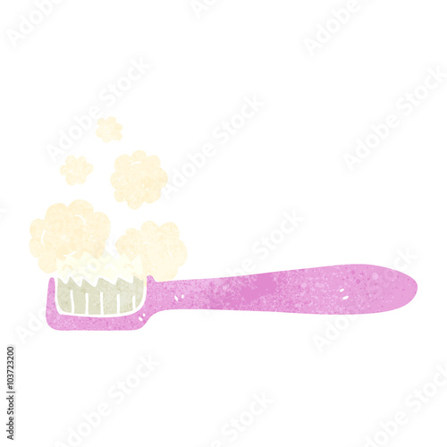 retro cartoon toothbrush