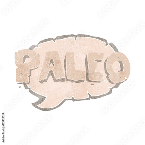 paleo retro cartoon sign