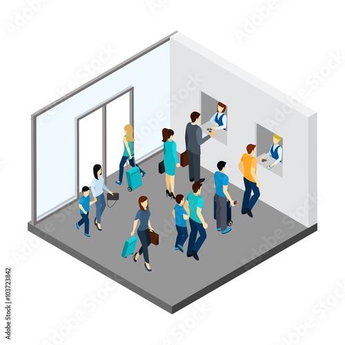 Underground People Isometric Illustration 