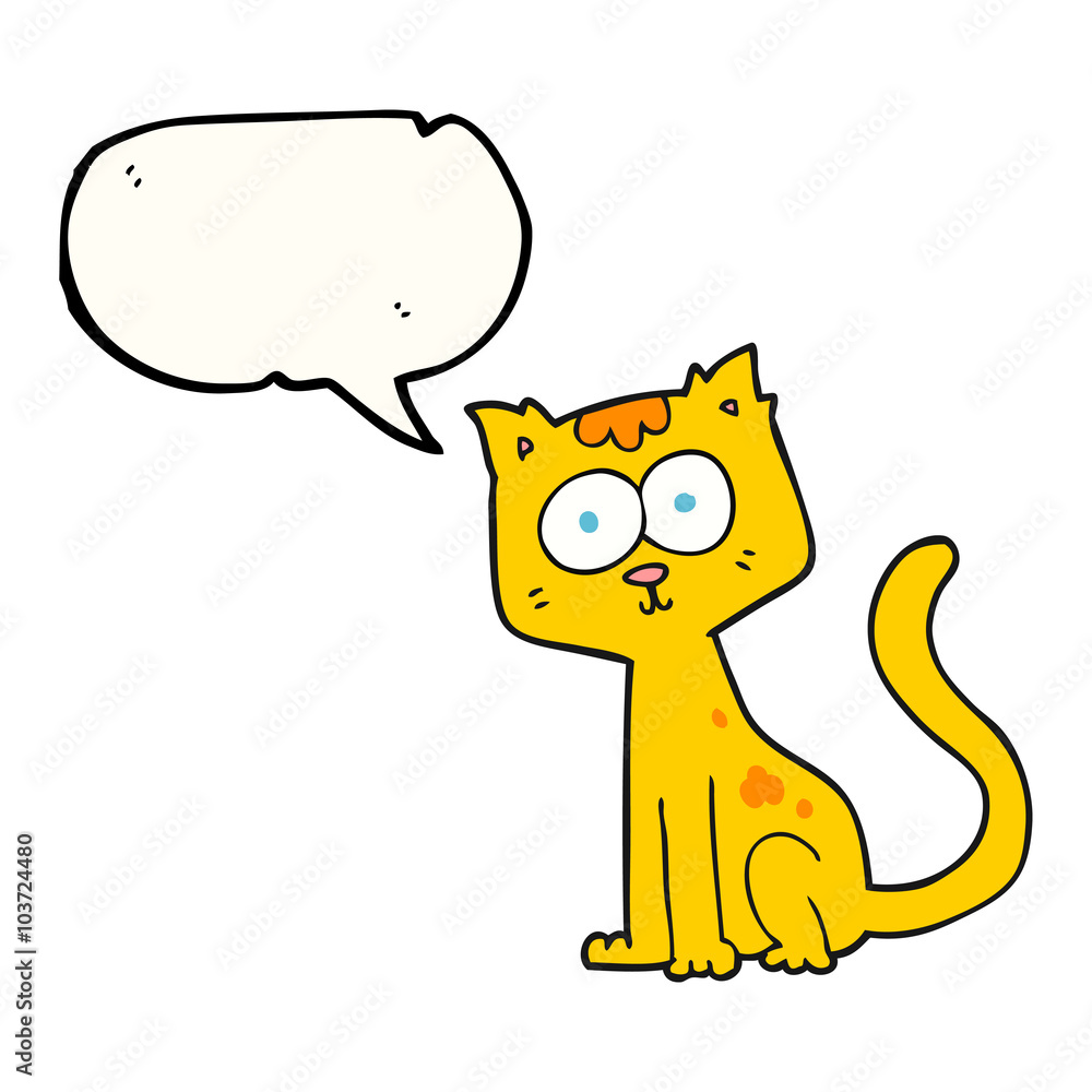 Obraz premium speech bubble cartoon cat
