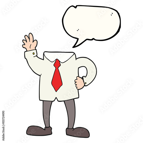 speech bubble cartoon headless businessman