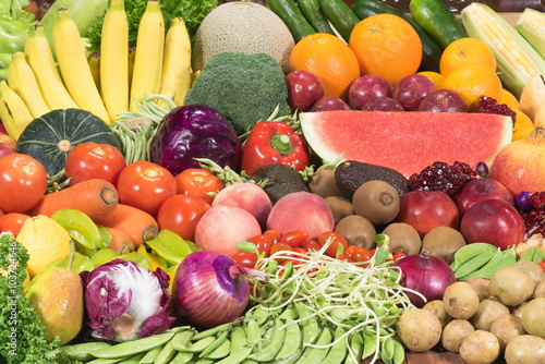 Fototapeta Naklejka Na Ścianę i Meble -  Various fresh  fruits and vegetables organic for healthy