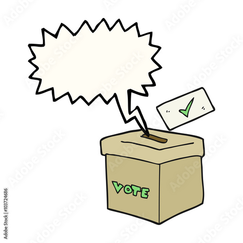 speech bubble cartoon ballot box