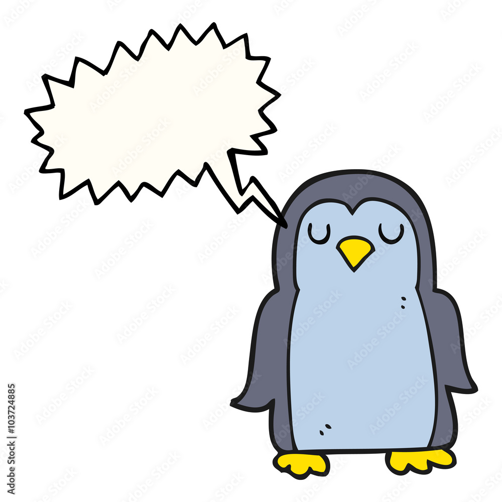 speech bubble cartoon penguin