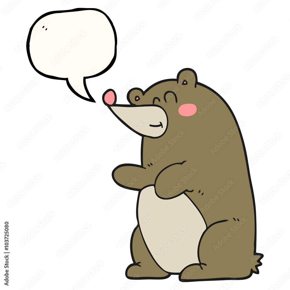 Obraz premium speech bubble cartoon bear