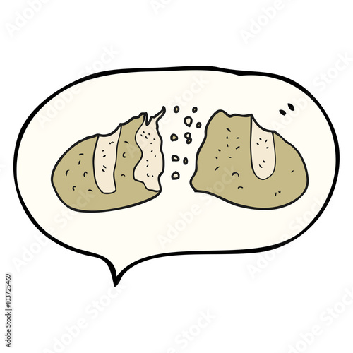 speech bubble cartoon loaf of bread