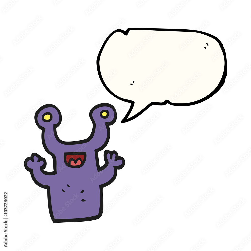 speech bubble cartoon little alien speech bubble cartoon little alien