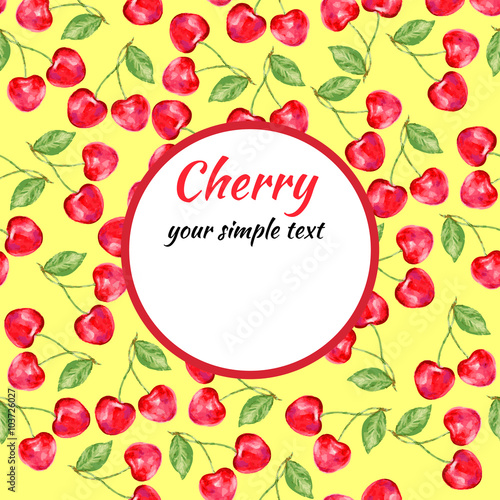 Watercolor Cherry seamless vector pattern  Perfect for wallpaper  wrapping paper  textile  cosmetics and package design