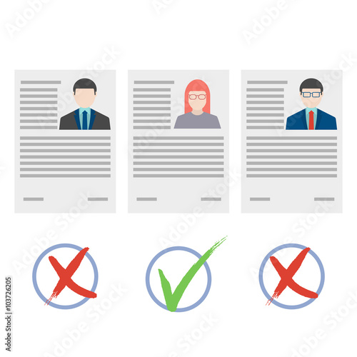 Flat design vector concept for human resource