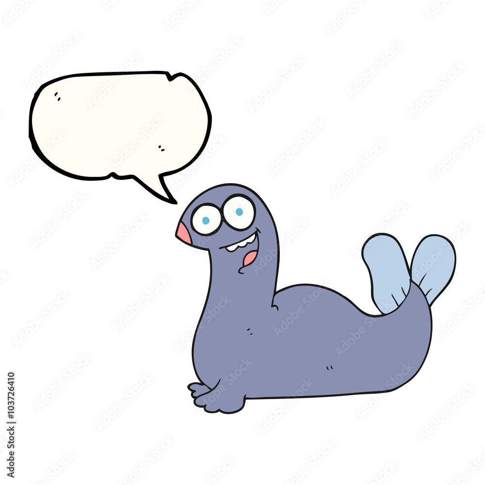 speech bubble cartoon seal speech bubble cartoon seal