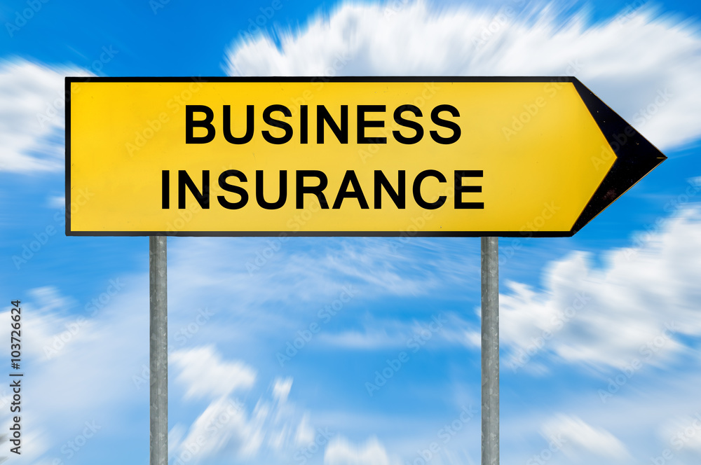 Fototapeta premium Yellow street concept business insurance sign
