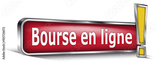 Bourse en ligne sur panneau rouge