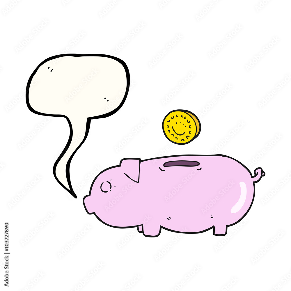 speech bubble cartoon piggy bank speech bubble cartoon piggy bank