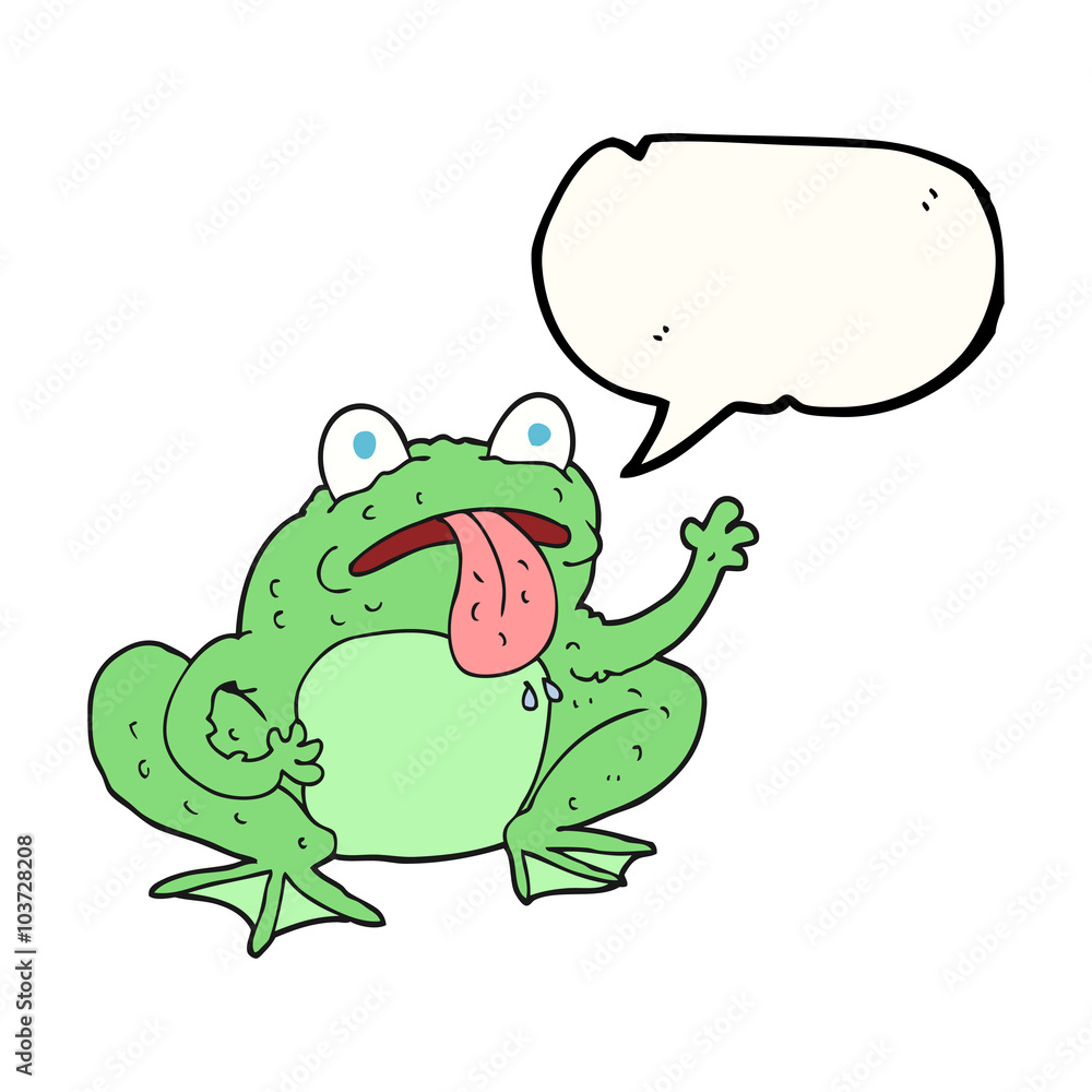 Naklejka premium speech bubble cartoon frog