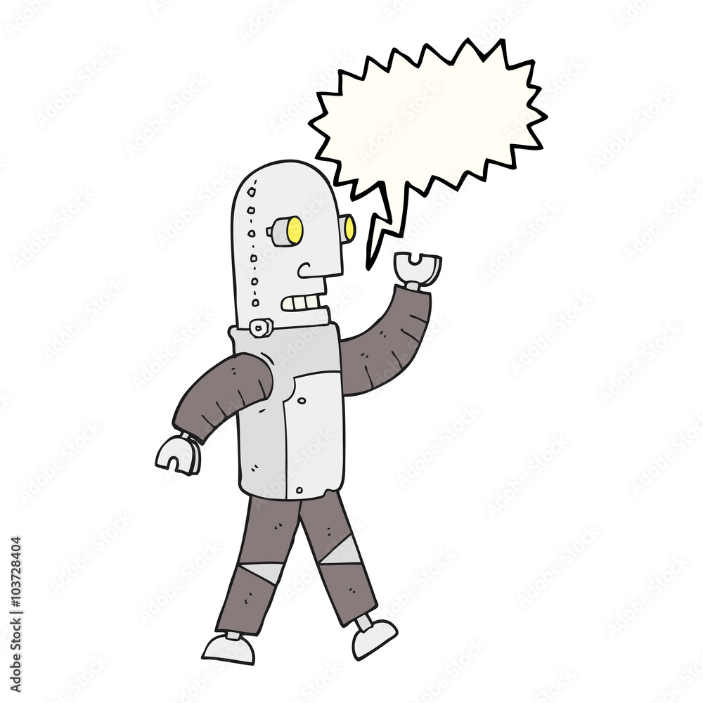 speech bubble cartoon robot speech bubble cartoon robot